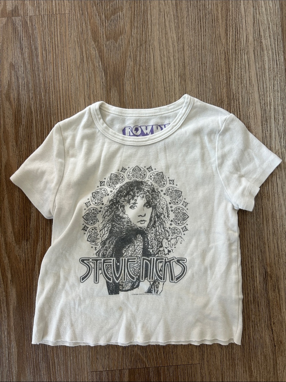 Kids White Graphic Tee with Retro Music Print